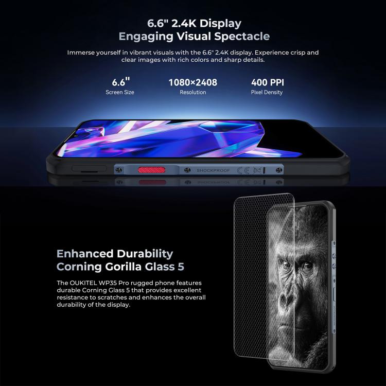 Oukitel WP35 Pro 5G Rugged Phone, 12GB+512GB, 6.6 inch MediaTek Dimensity 6300 Octa Core, NFC, OTG, Network: 5G Oukitel WP35 Pro 5G Rugged Phone, 12GB+512GB, 6.6 inch MediaTek Dimensity 6300 Octa Core, NFC, OTG, Network: 5G